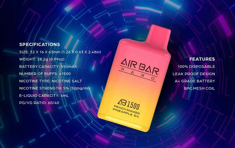 Air Bar Nano AB1500 Disposable Vape Wholesale 1500 Puffs
