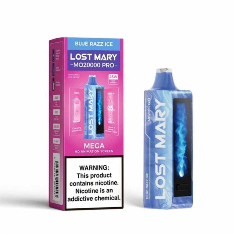 Lost Mary MO20000 Pro Disposable Vape Wholesale 20000 Puffs Blue Razz Ice